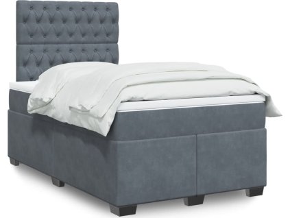 Box spring postel s matrací 120x190 cm samet [3293165] (Barva Tmavě šedá)