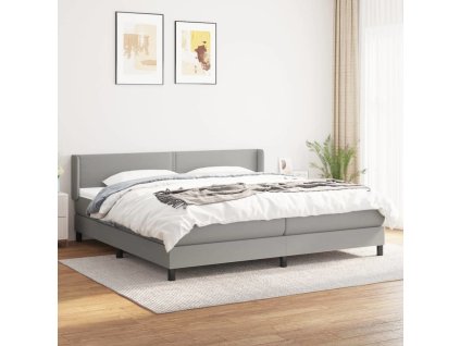 Box spring postel s matrací 200x200 cm textil [3129657] (Barva Světle šedá)