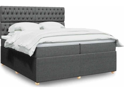 Box spring postel s matrací 200x200 cm textil [3292171]