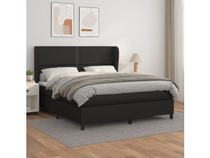 Box spring postel s matrací 180 x 200 cm umělá kůže [3128988] (Barva Hnědá)