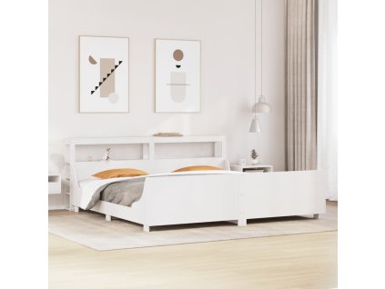 Postel bez matrace 180 x 200 cm masivní borovice [3306451] (Barva Bílá)