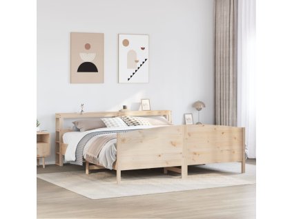 Postel bez matrace 180 x 200 cm masivní borovice [3306216] (Barva Přírodní)