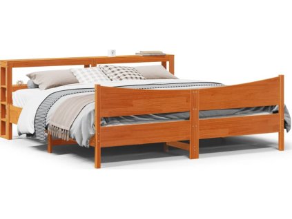 Rám postele s čelem 180 x 200 cm masivní borovice [3306296] (Barva Voskově hnědá)