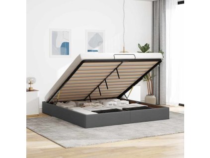 Osmanský rám postele bez matrací 180x200 cm textil [3310897] (Barva Tmavě šedá)