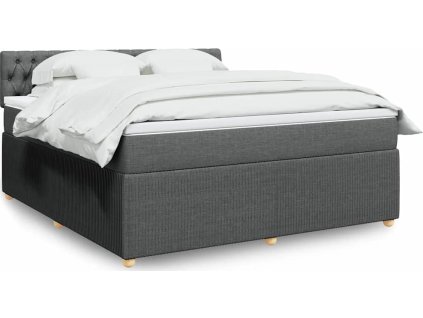 Box spring postel s matrací 180x200 cm textil [3287543] (Barva Tmavě šedá)