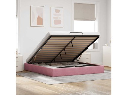 Osmanský rám postele bez matrací 180x200 cm samet [3310984] (Barva Růžová)
