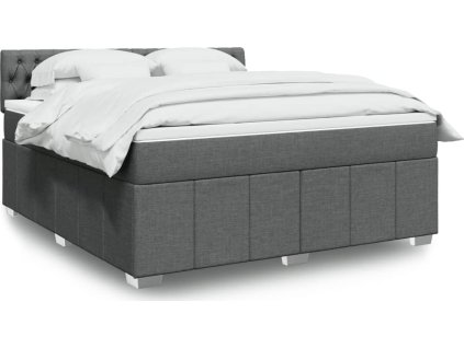 Box spring postel s matrací 180x200 cm textil [3289455] (Barva Tmavě šedá)
