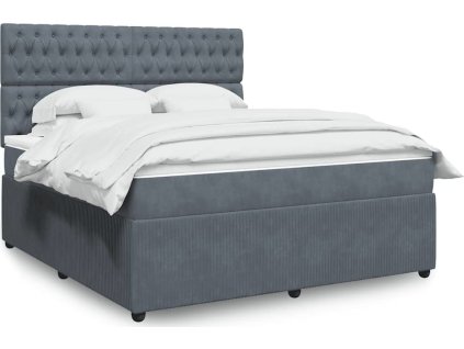 Box spring postel s matrací tmavě 180x200 cm samet [3292413] (Barva Tmavě šedá)