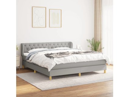 Box spring postel s matrací 160 x 200 cm textil [3127053] (Barva Světle šedá)