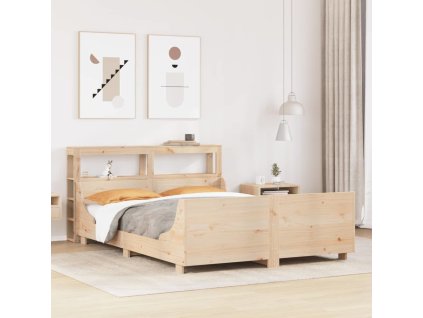 Postel bez matrace 160 x 200 cm masivní borovice [3306453] (Barva Přírodní)