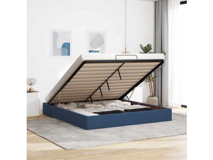 Osmanský rám postele bez matrací 160x200 cm textil [3310895] (Barva Modrá)