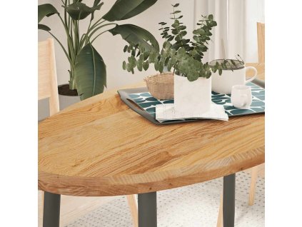 Stolní deska 120x60x4 cm masivní dub oválný [4009043] (Barva Přírodní)