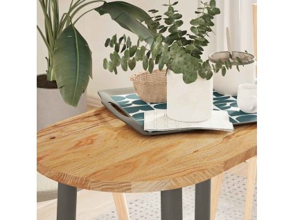 Stolní deska 80x40x2 cm masivní dub oválný [4009061] (Barva Přírodní)