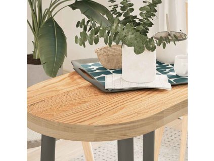 Stolní deska 80x40x4 cm masivní dub oválný [4009081] (Barva Tmavě hnědá)