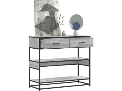 Konzolový stolek 90x35x80 cm kompozitní dřevo [849182] (Barva Šedá sonoma)