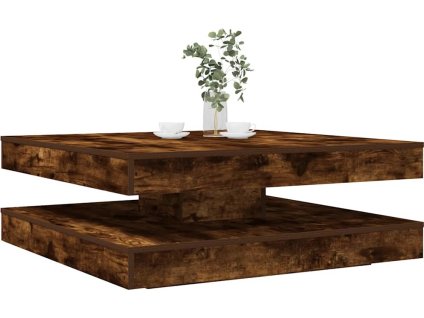 Konferenční stolek otočný o 360º 90x90x34,5 cm [3321357] (Barva Hnědý dub)