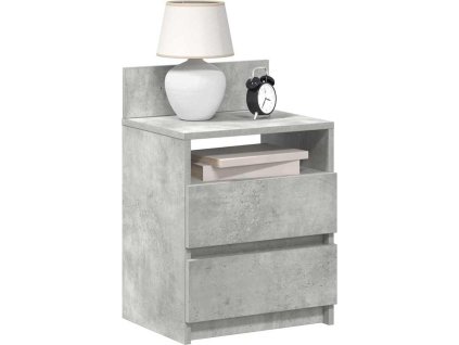 Noční stolek se 2 zásuvkami 40 x 33 x 60 cm [858560] (Barva Bílá)