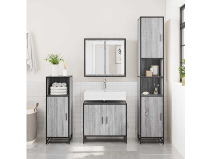 Koupelnová skříňka se umyvadlem 65x33x60 cm kompozit [849267] (Barva Šedá sonoma)