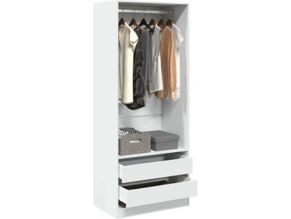 Šatní skříň 80 x 50 x 200 cm kompozitní dřevo [3307748] (Barva Černá)