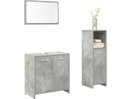 3dílná koupelnová sestava kompozitní dřevo [3324851] (Barva Betonová šedá)