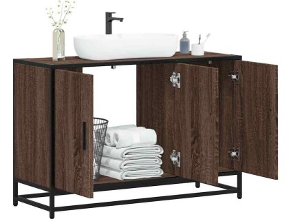 Koupelnová skříňka pod umyvadlo 90x33x60cm kompozit [849273] (Barva Hnědý dub)