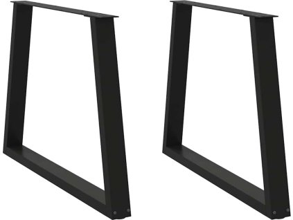 Nohy k jídelnímu stolu ve tvaru V, 2 ks, , 90 x (72-73,3) cm, ocel [4012576] (Barva Černá)