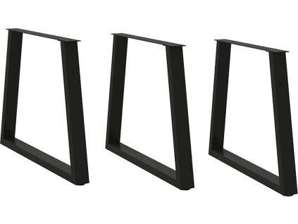 Nohy k jídelnímu stolu ve tvaru V, 3 ks, , 80 x (72-73,3) cm, ocel [4012588] (Barva Černá)