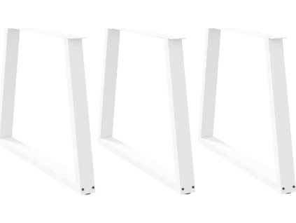 Nohy k jídelnímu stolu ve tvaru V, 3 ks, ocel, 100 x (72-73,3) cm, ocel [4012597] (Barva Bílá)
