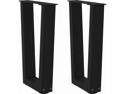 Nohy konferenčního stolku ve tvaru V, 2 ks, , 28 x (42-43,3) cm, ocel [4012620] (Barva Černá)