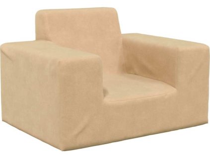 Dětská pohovka měkký plyš [4104775] (Barva Krémová)