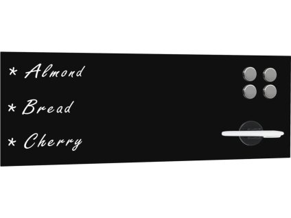 Nástěnná magnetická tabule skleněná 60 x 20 cm [30106] (Barva Černá)