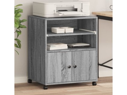 Stojan na tiskárnu na kolečkách 60 x 48 x 74 cm [840637] (Barva Šedá sonoma)