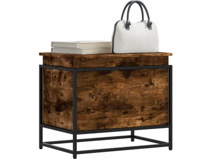 Úložný box s víkem 60 x 40 x 51,5 cm kompozitní dřevo [848796] (Barva Kouřový dub)