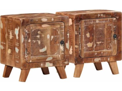 Noční stolky 2 ks 40x32x46 cm masivní recyklované dřevo [4104510] (Barva Hnědá)