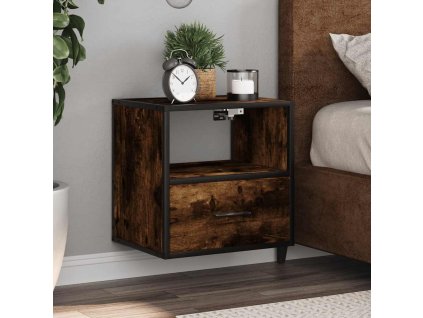 Nástěnné noční stolky 2 ks 40x31x39,5 cm [848739] (Barva Kouřový dub)