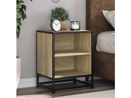 Noční stolky 2 ks 40x31x50 cm kompozitní dřevo a kov [848702] (Barva dub sonoma)