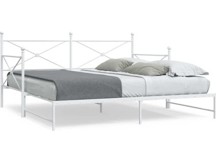 Válenda se přistýlkou bez matrace 100x200 cm ocel [4104691] (Barva Bílá)