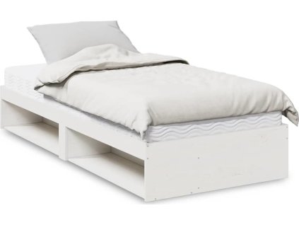 Válenda s matrace 100 x 200 cm masivní borovice [3324593] (Barva Bílá)