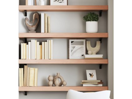 Nástěnná police 100x20x6 cm ošetřený masivní dub [363679] (Barva Světle hnědá)