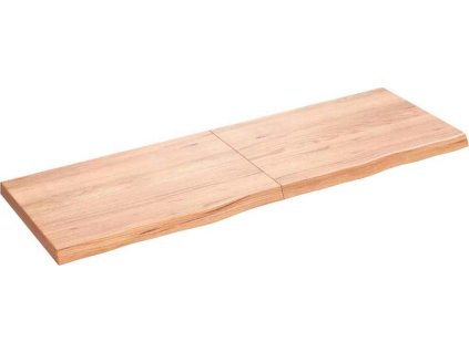 Nástěnná police 180x60x(2-6)cm ošetřený masivní dub [363723] (Barva Světle hnědá)