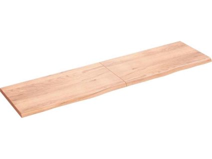 Nástěnná police 200x50x(2-4)cm ošetřený masivní dub [363728] (Barva Světle hnědá)