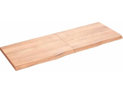 Nástěnná police 140x50x(2-4)cm ošetřený masivní dub [363584] (Barva Přírodní)