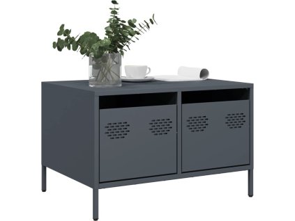 TV skříňka 68 x 50 x 43,5 cm ocel válcovaná za studena [851238] (Barva Černá)