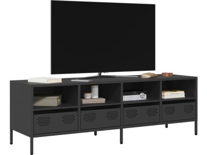 TV skříňka 135 x 39 x 43,5 cm ocel válcovaná za studena [851328] (Barva Černá)