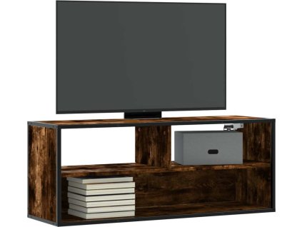TV skříňka 100 x 31 x 39,5 cm kompozitní dřevo a kov [848936] (Barva Kouřový dub)