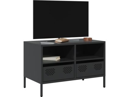 TV skříňka 68 x 39 x 43,5 cm ocel válcovaná za studena [851316] (Barva Černá)