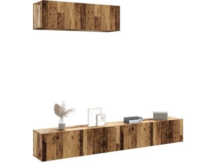 TV skříňky 3 ks dřevotříska [3329007] (Barva Staré dřevo)