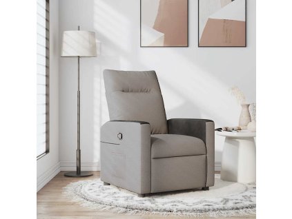 Polohovací křeslo textil [4104830] (Barva Taupe)