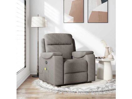 Masážní polohovací křeslo textil [4015697] (Barva Taupe)