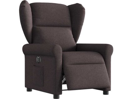 Elektrické polohovací křeslo textil [3303359] (Barva Tmavě hnědá)